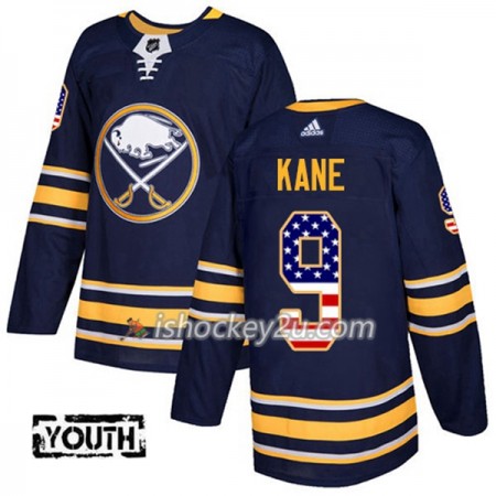Børn NHL Buffalo Sabres Trøje Evander Kane 9 Adidas 2017-2018 Marine Blå USA Flag Fashion Authentic